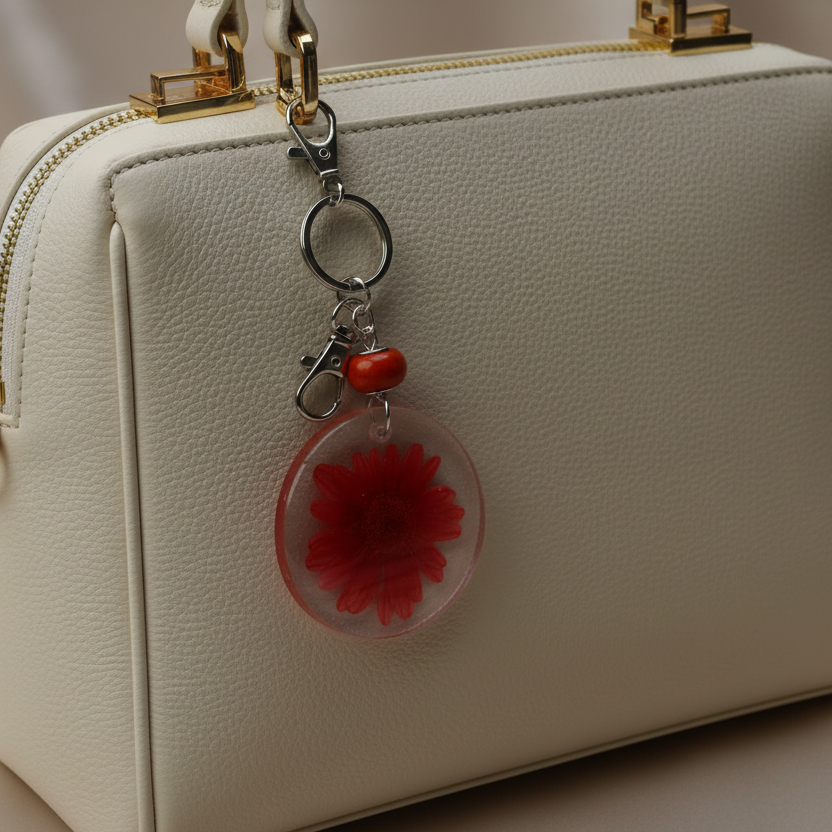 Floral bag charms/keychains