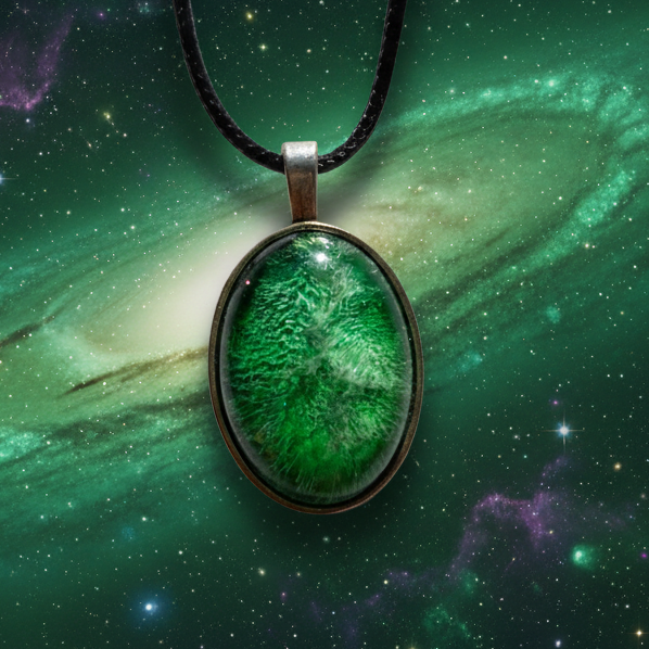 Elemental Harmony Necklace, oval, green, Earth Element