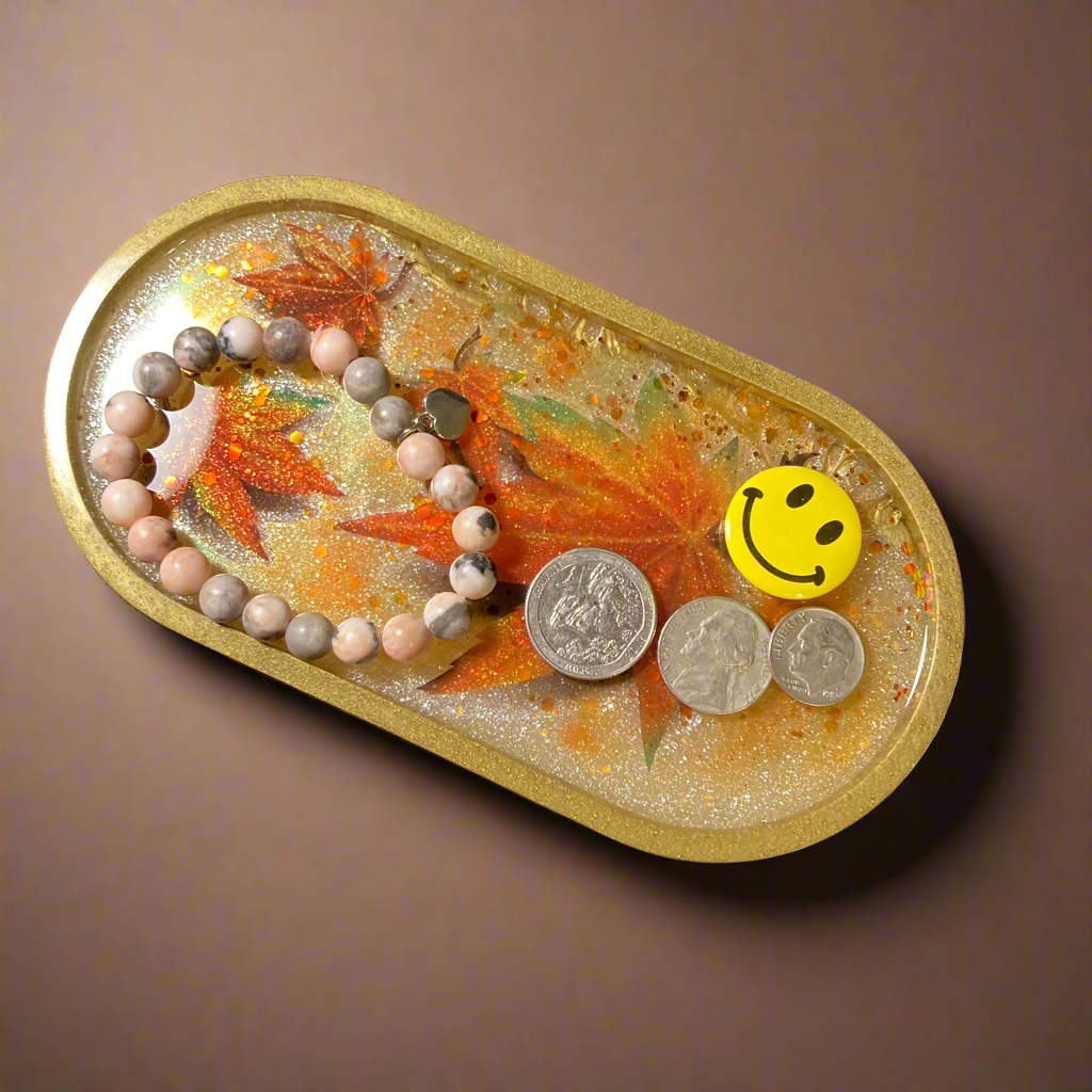 Trinket Tray, fall leaves