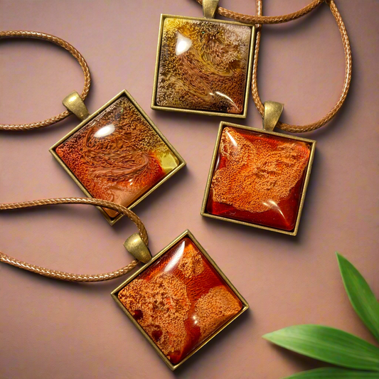 Autumn Necklace, square, fall fashion