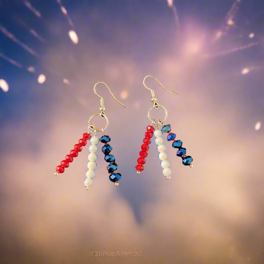 Red White and Blue dangle earrings