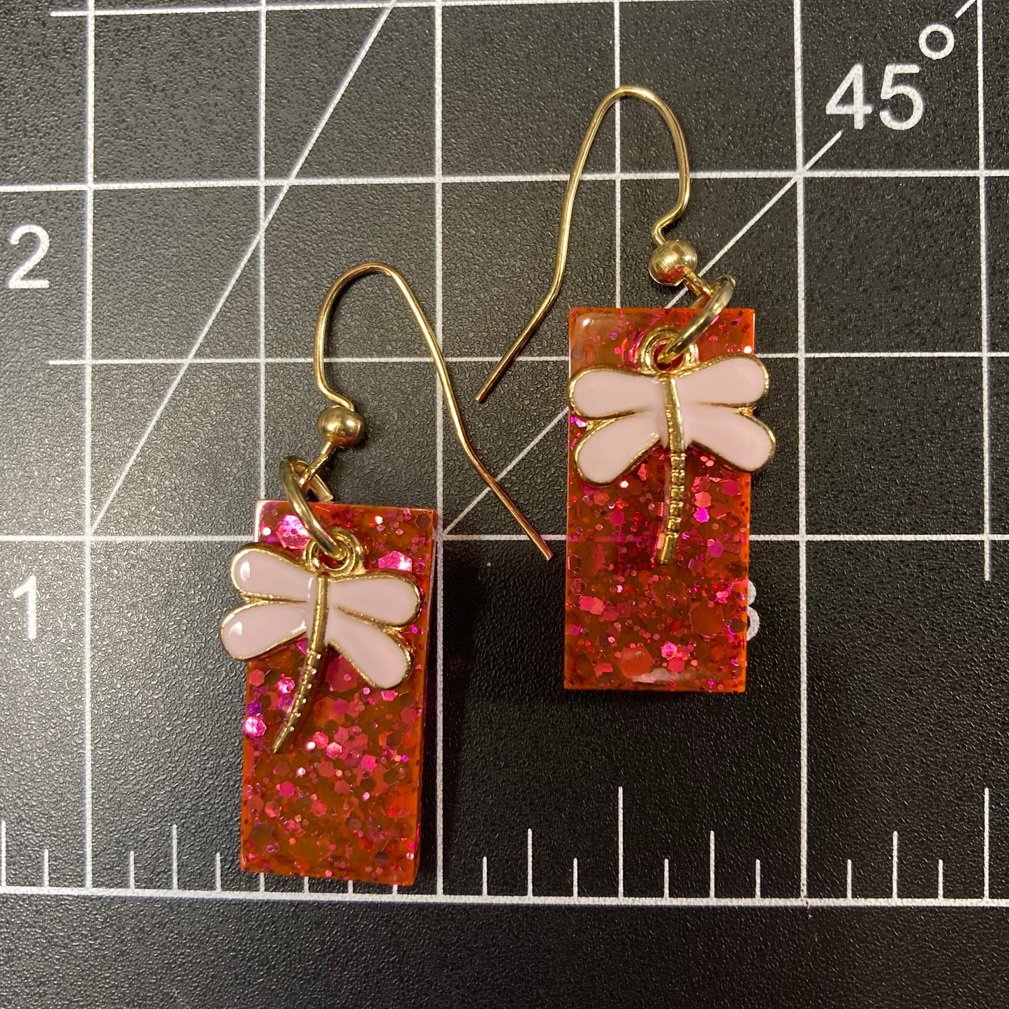 Pink Dragonfly Earrings