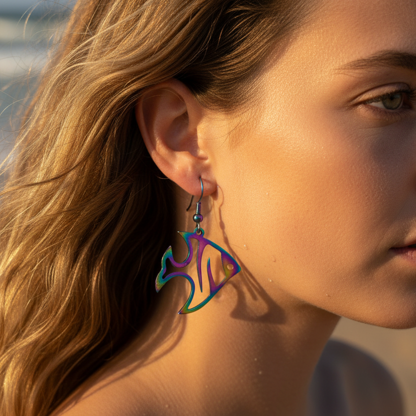 Iridescent Fish Earrings