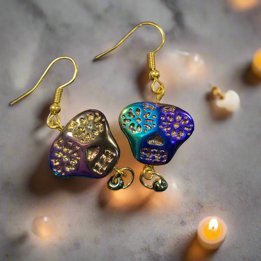 Iridescent skulls Earrings