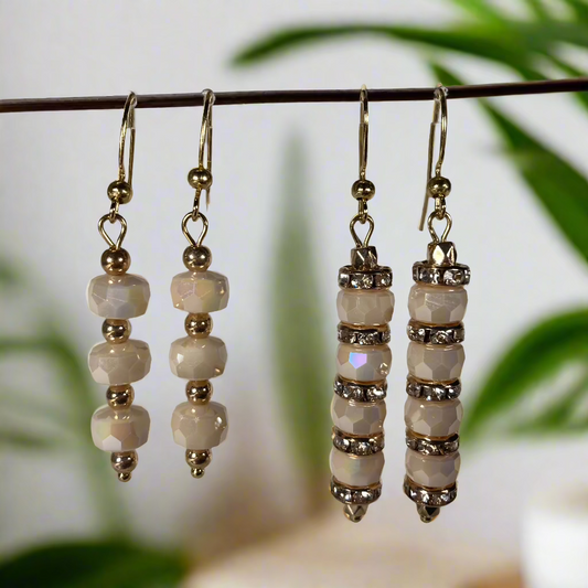 Pastel Pink Crystal Earrings