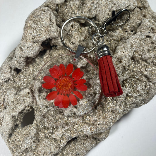 Red Flower Keyring