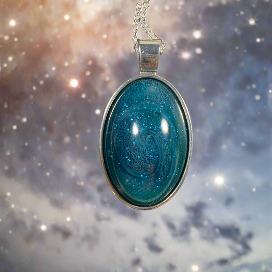 Green galaxy Necklace