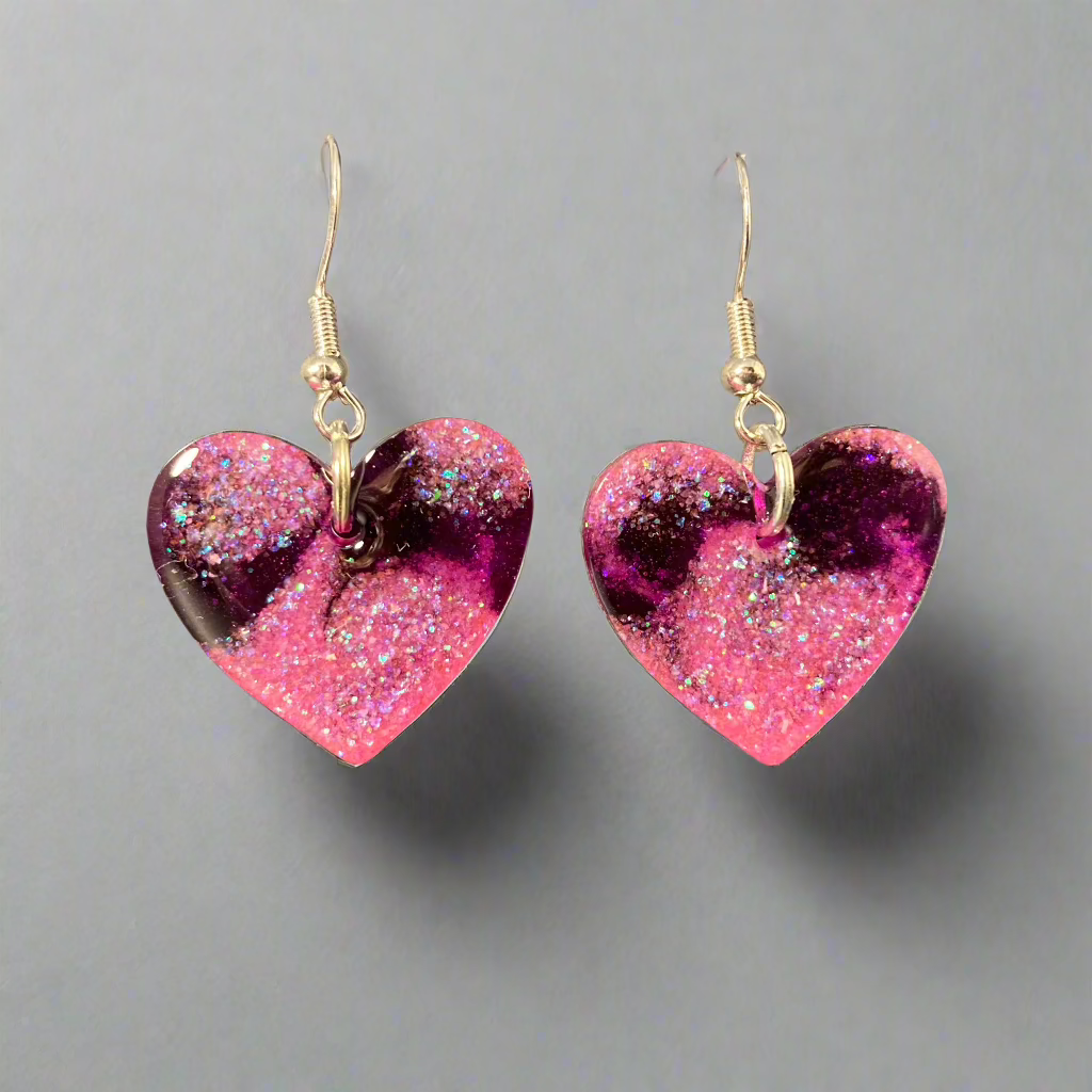 Heart earrings dangles