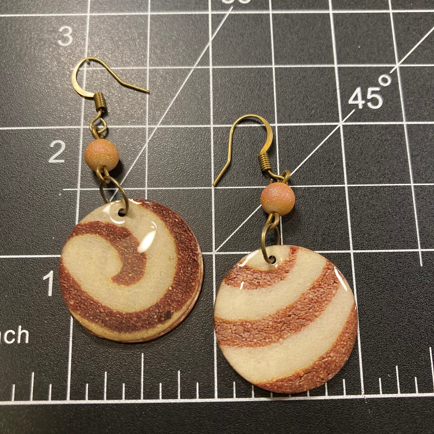 Chocolate Swirls Cookies Earrings