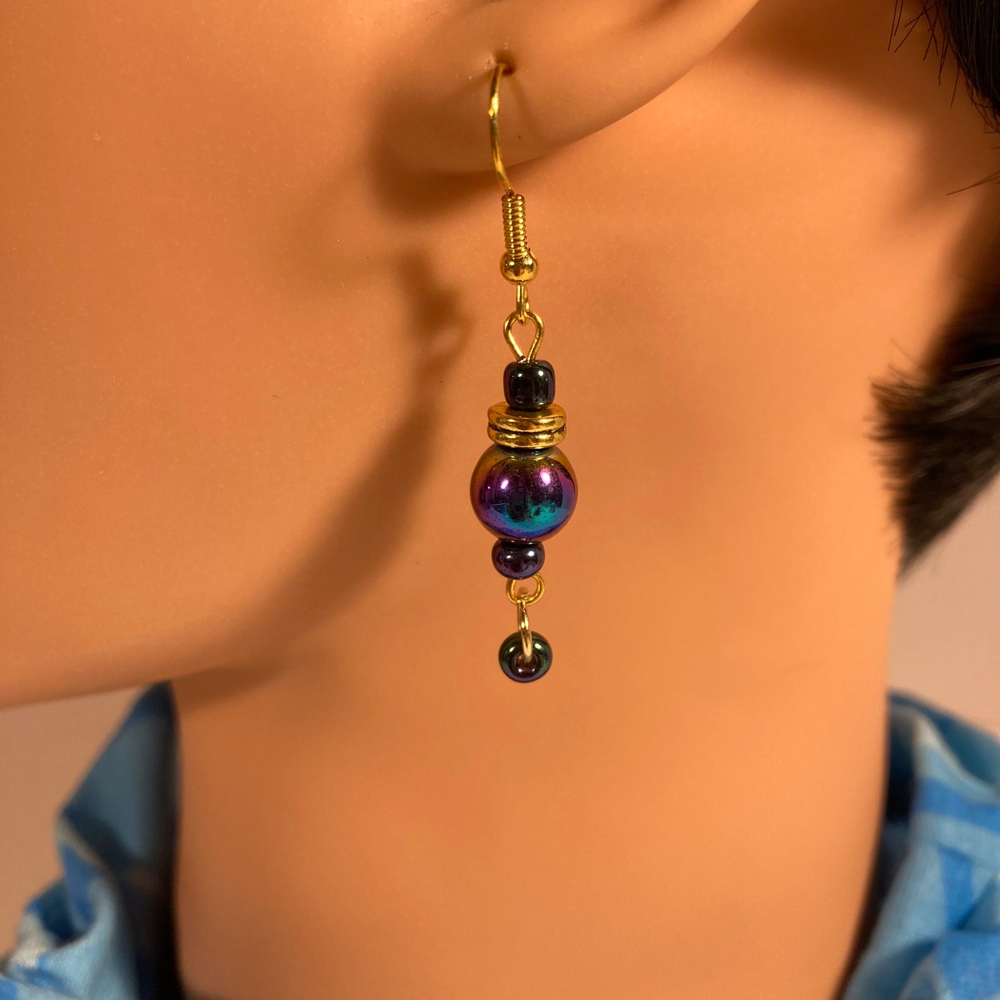 Iridescent Gold Earrings