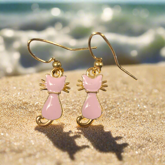 Pink kitty Earrings