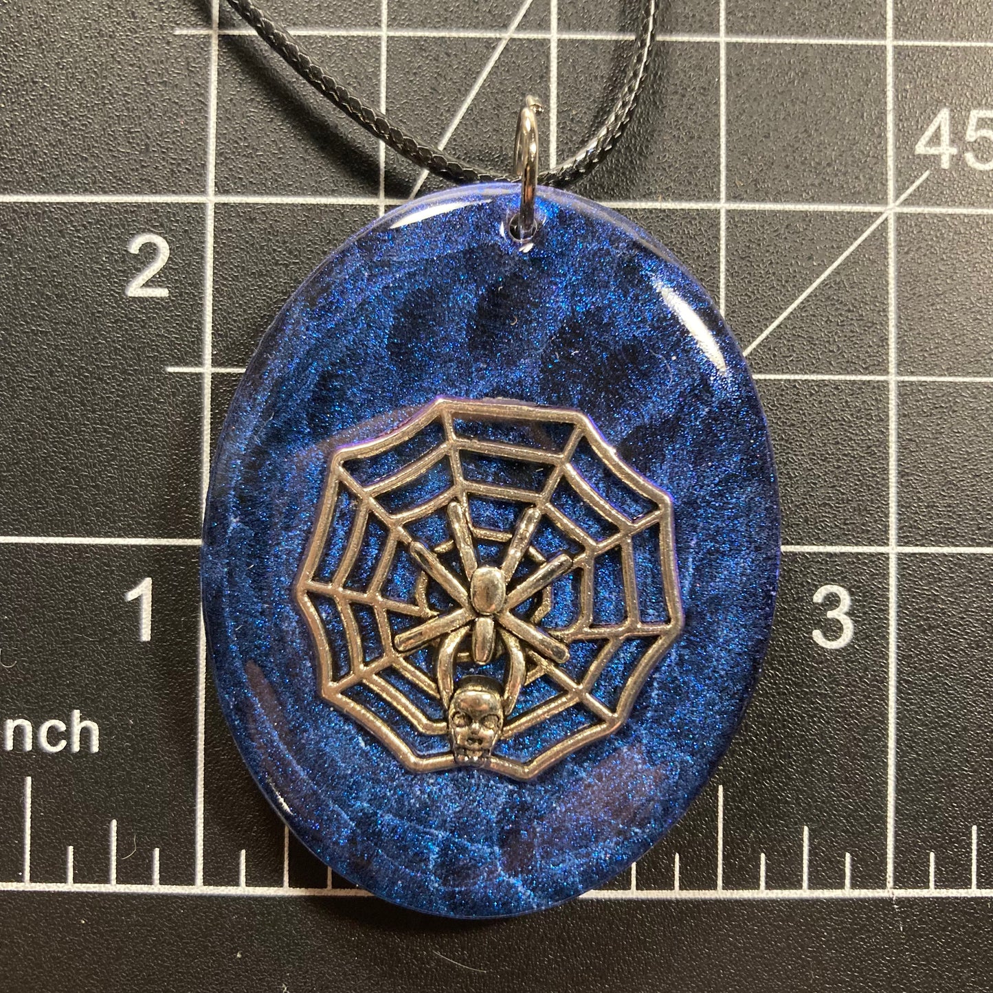 Blue Spiderweb Necklace