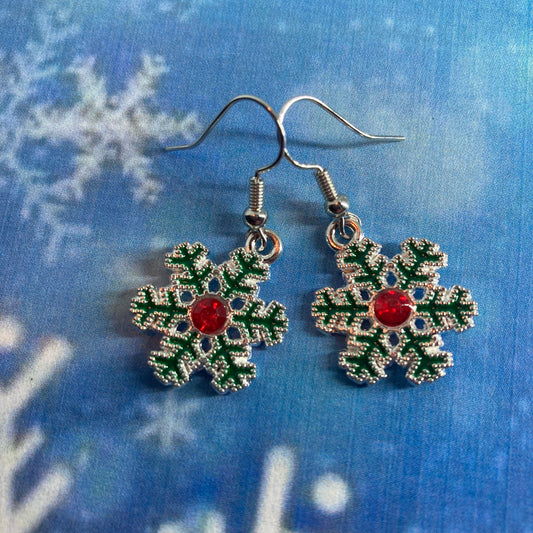 Christmas Snowflakes Charm Earrings