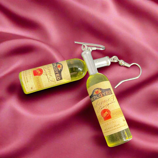 Party earrings, champagne bottles