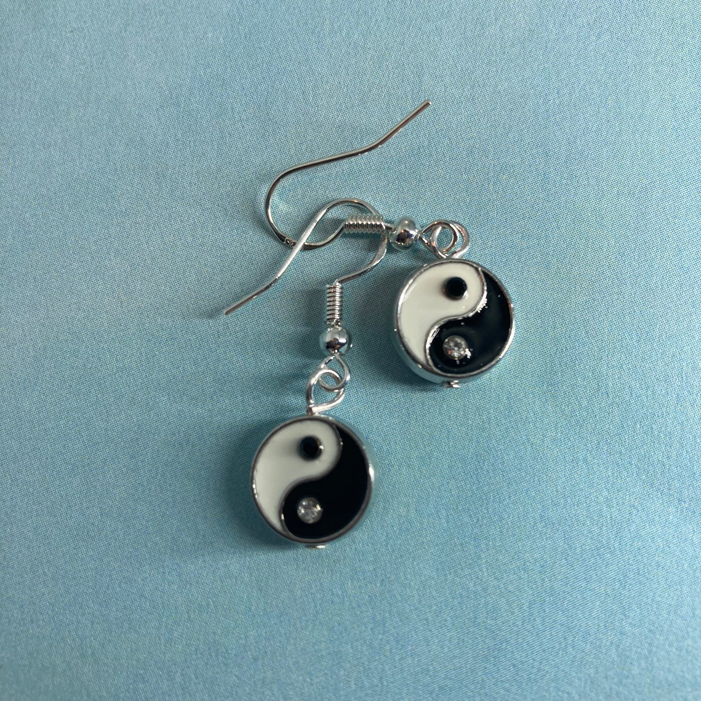 Yin & Yang Earrings with rhinestones