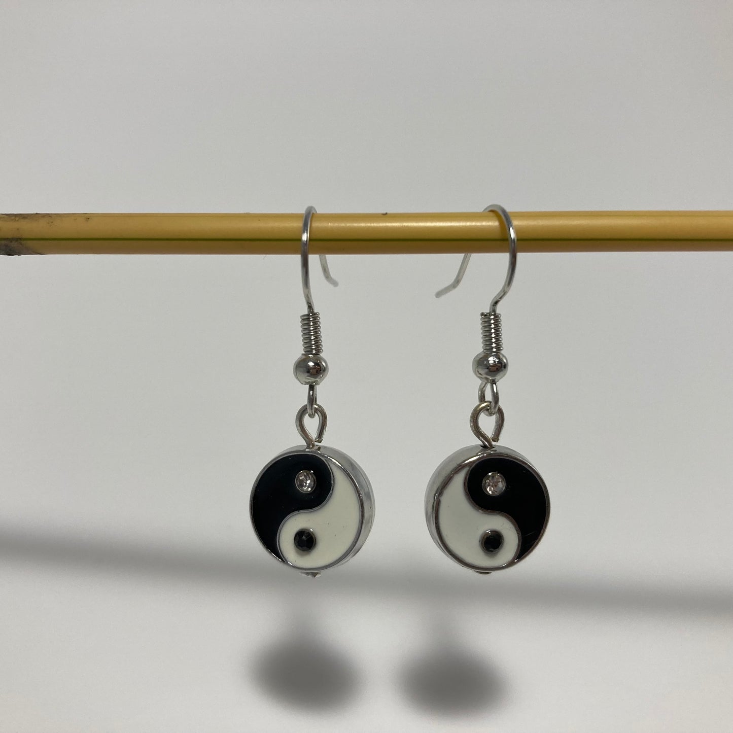 Yin & Yang Earrings with rhinestones