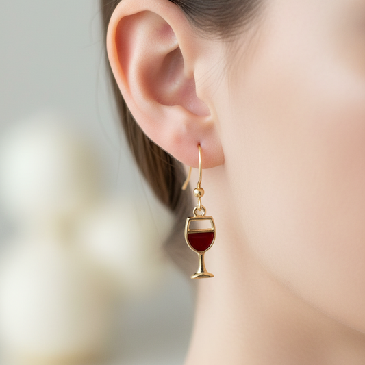Party Earrings, wine glasses