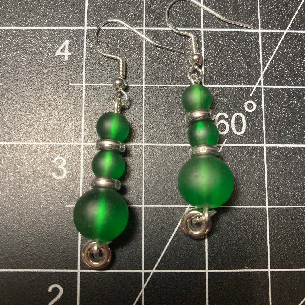 Translucent Green Glass Dangles